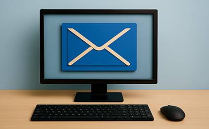 Bild föreställande ett kuvert på en datorskärm