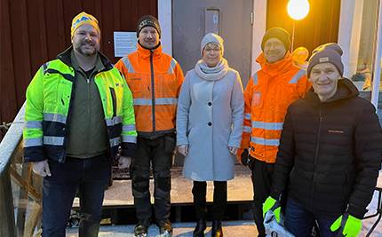 Invigning Adolfsfors skola, rektor och byggare