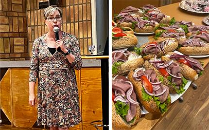 Lunchmöte, Anna Hedberg och smörgåsar